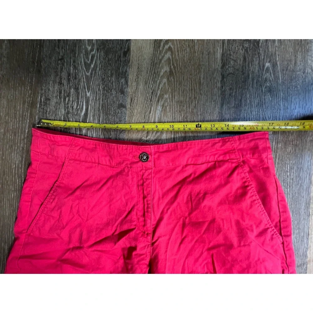Nautica Shorts Women 12 Pink Cotton Blend Stretch Casual Chino Summer Flat Front